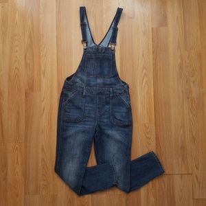 GAP Skinny Leg Distressed Denim Jean Overalls